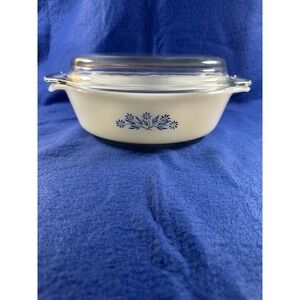 Vintage Anchor Hocking Fire King 433 Blue Cornflower Oval Casserole 1.5 Qt